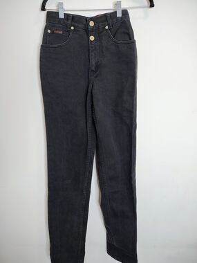 Vintage Lawman Jeans Womens 3  Black Bareback Western Denim Pants Riding 24x35